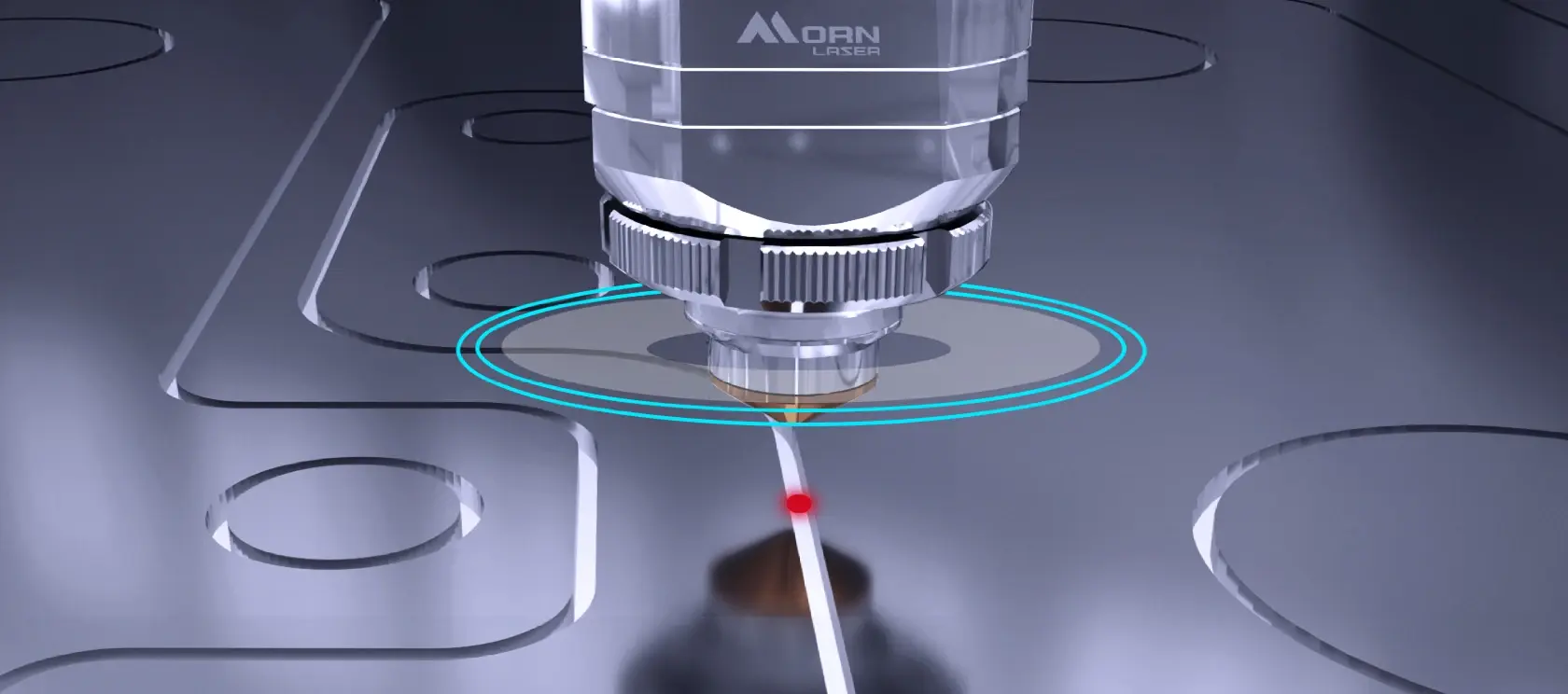 Auto-Focusing Laser Head cutting sheet metal