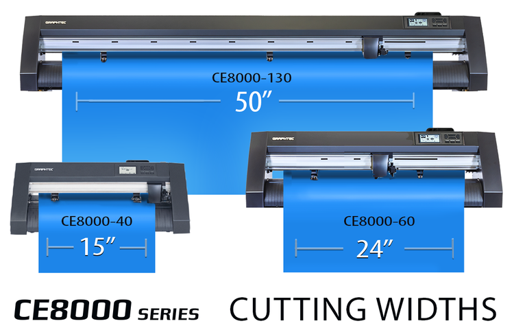 Graphtec CE8000 series cutting widths